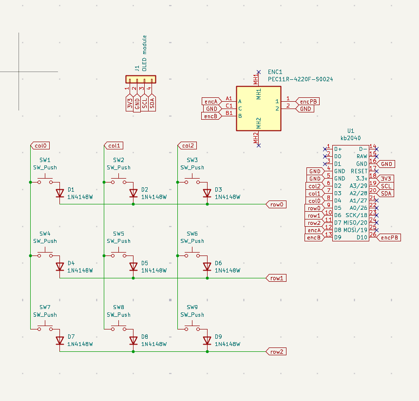 Macro pad PCB schematic in KiCad